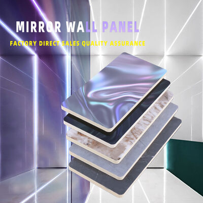 品質  Indoor Wall Decoration PVC Mirror Bamboo Fiber Wall Board 2.44m 2.6m 2.8m 工場