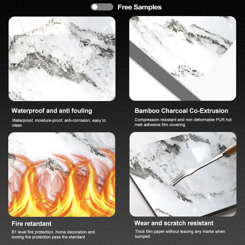 リビングルーム 防水 防火 PVC バンブー 木炭 壁パネル 環境に優しい素材