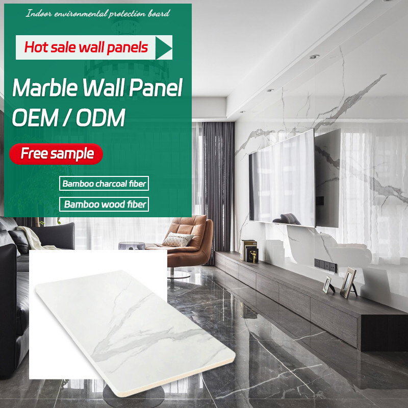 家の装飾TVの背景の壁の防水およびMoisture-proof大理石の木製のベニヤの壁パネル