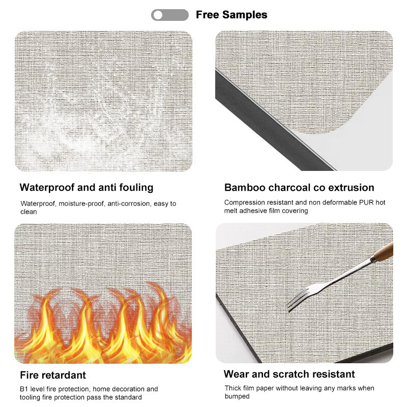 PVC バンブー 木炭 フライヤー インテリア 飾り木 壁板