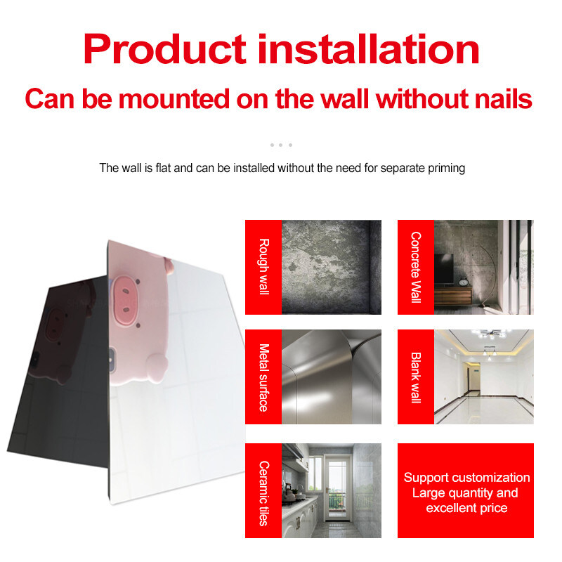 インテリア 装飾 5mm ミラー 木製 壁板 PVC 壁板