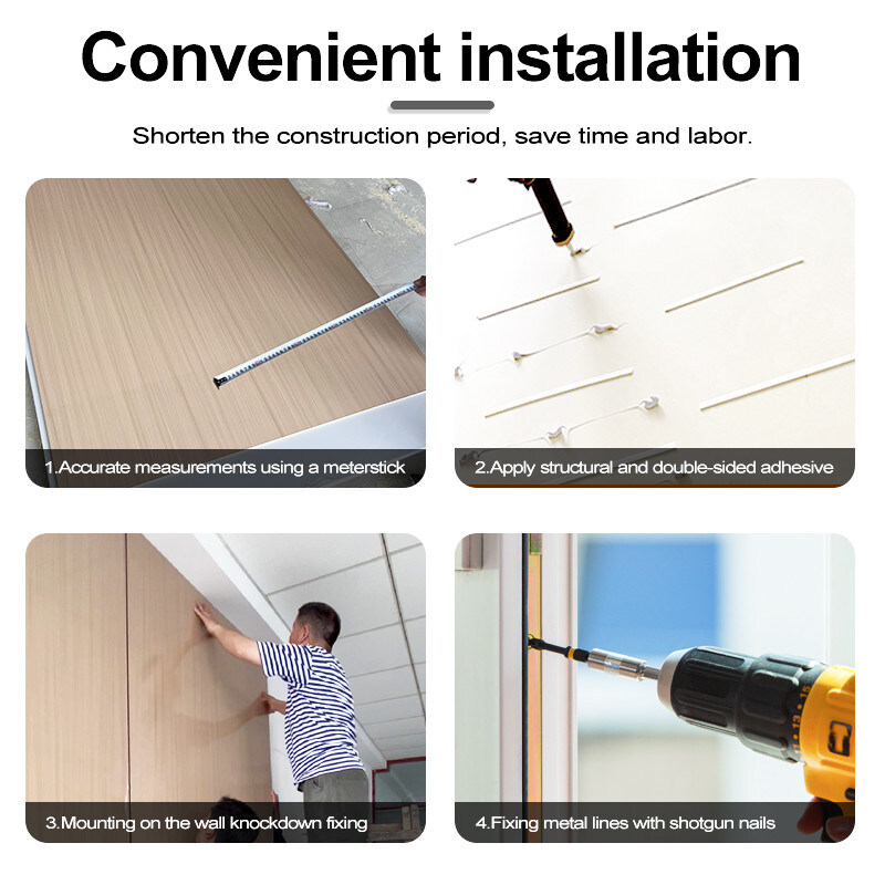 5mm / 8mm インテリア 装飾用 PVC マルマーシート バンブー 木炭 壁板