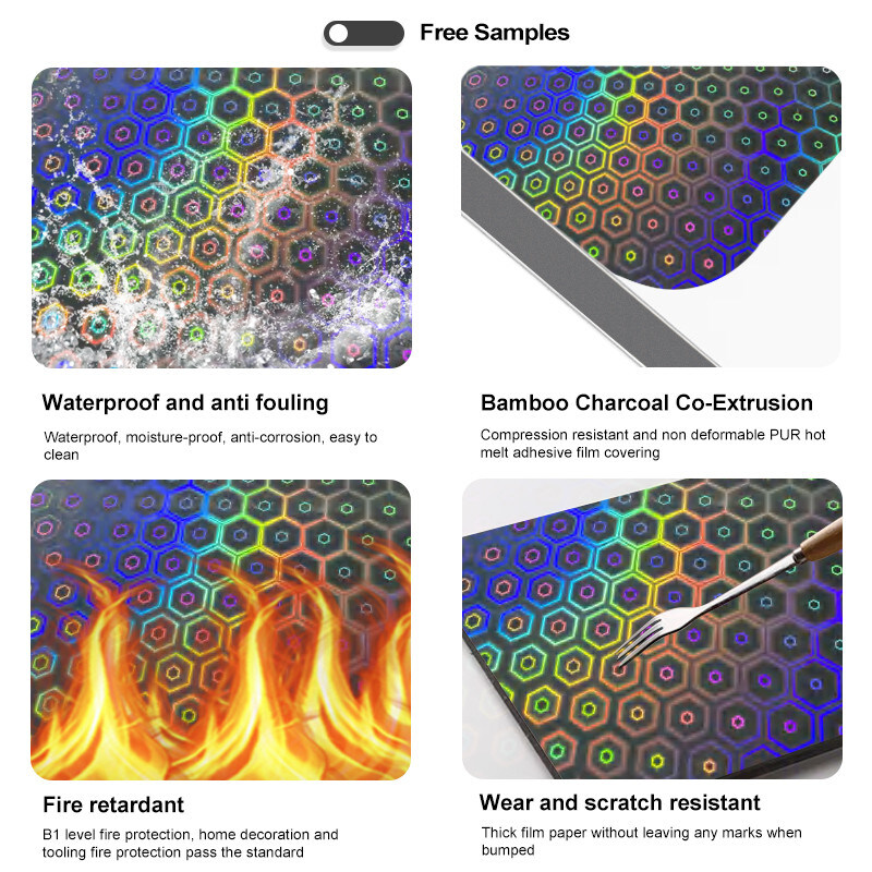 Pvcボード レーザー&モザイクシリーズ バンブー 木炭 フリーナー 内装 壁面