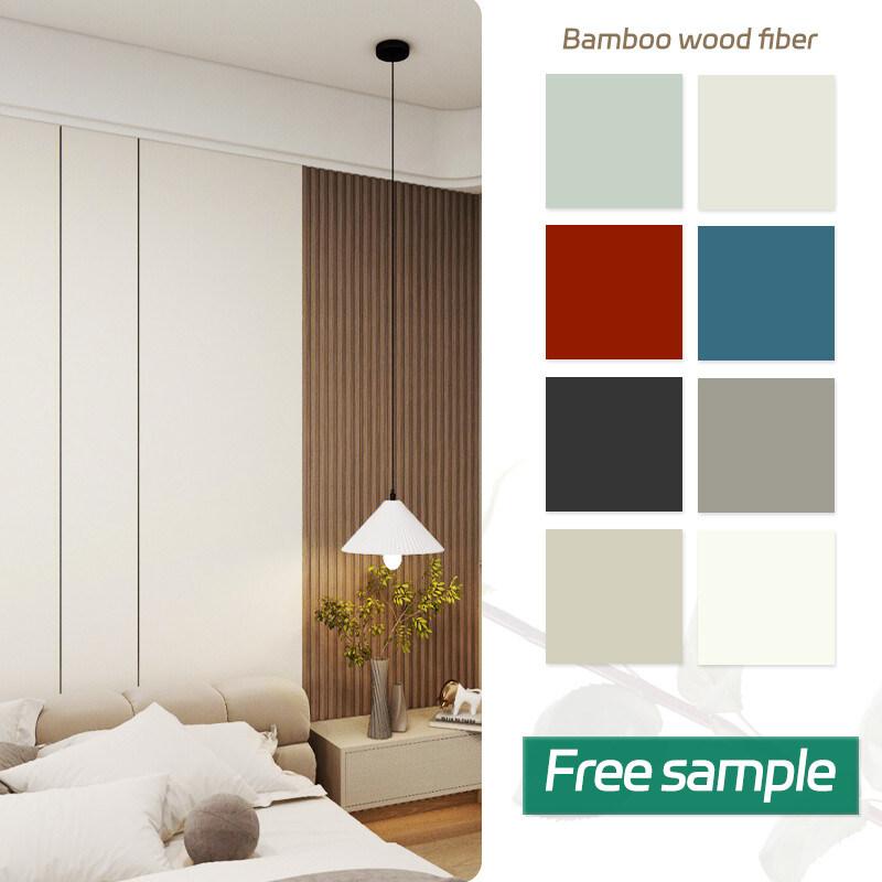 8つのMmの室内装飾タケ木製繊維の壁パネルは皮の感じる木製のベニヤを耐火性にする