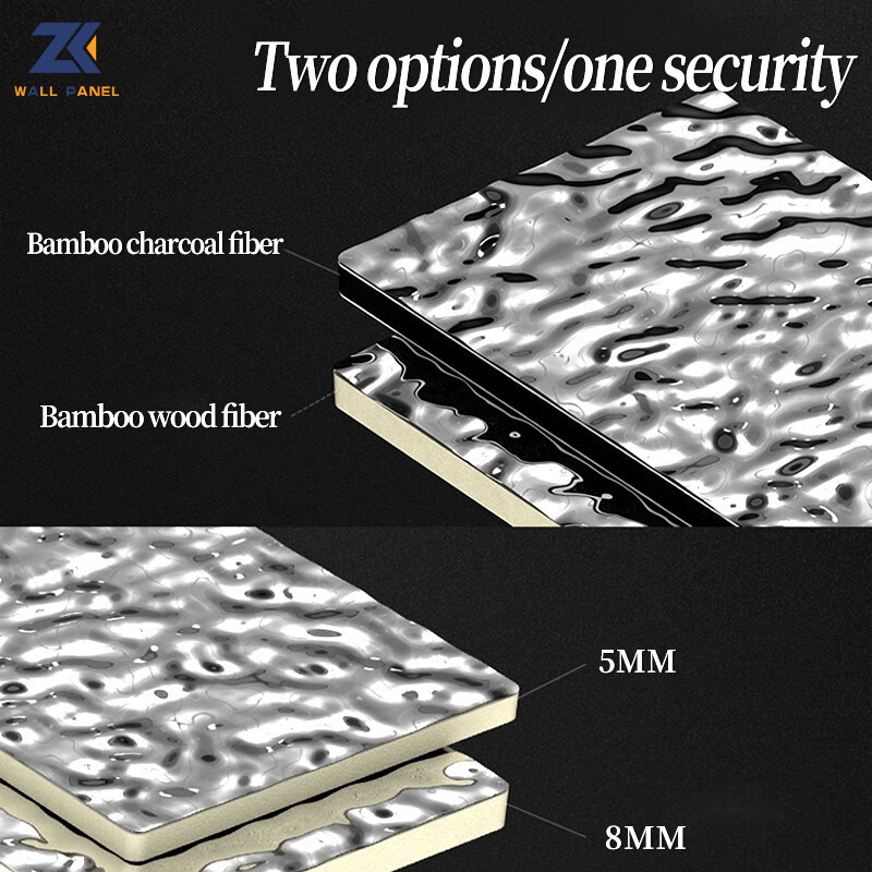 ペット3D水さざ波木は8mmの高密度タケ木炭木製の壁パネルに張り合わせる