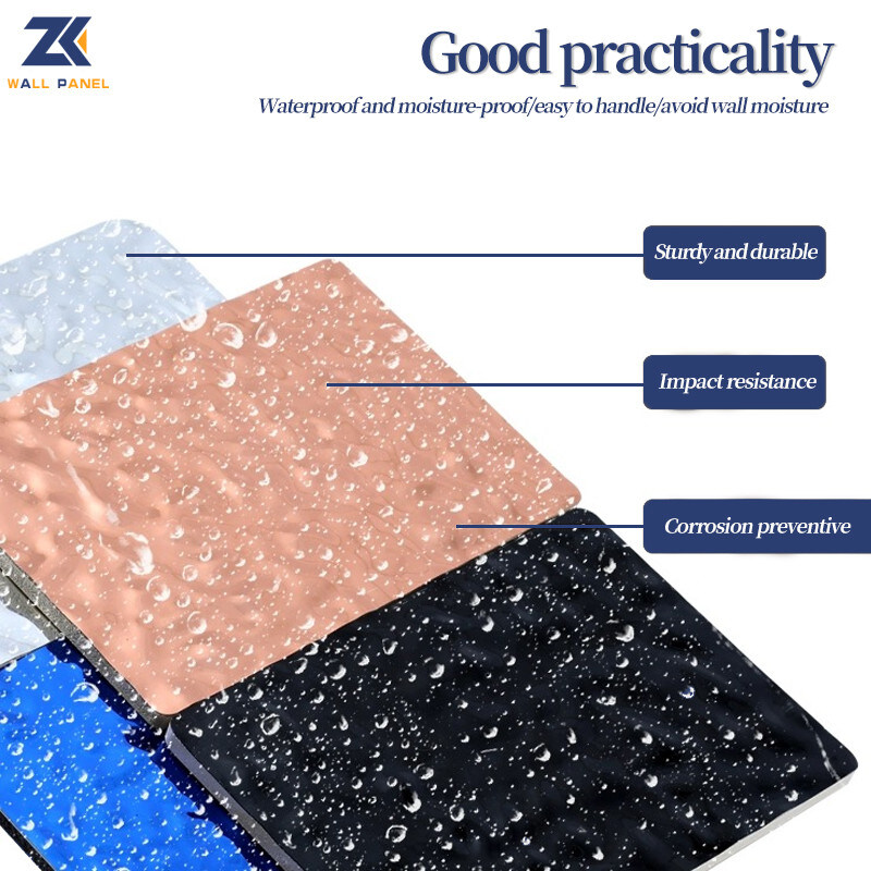 ペット3D水さざ波木は8mmの高密度タケ木炭木製の壁パネルに張り合わせる