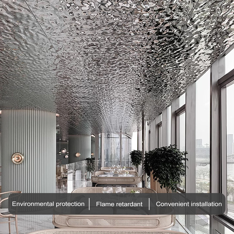 防水装飾壁面 水波パターン バンブー 木炭 板材