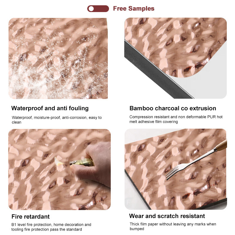 防水装飾壁面 水波パターン バンブー 木炭 板材