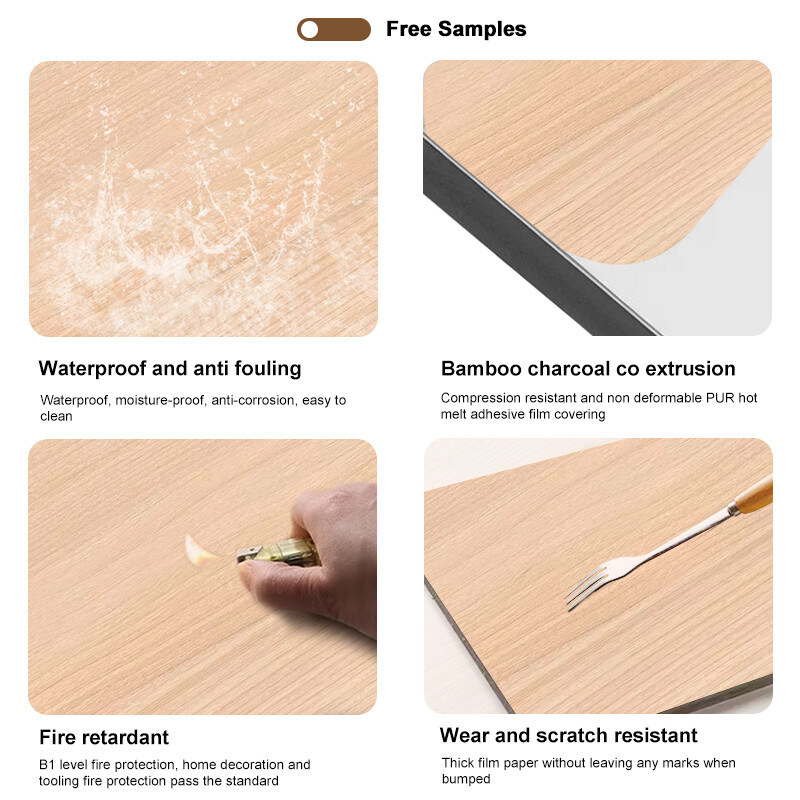 インテリア装飾用 竹水晶パネル 木の穀物 竹木炭 木のファニヤパネル