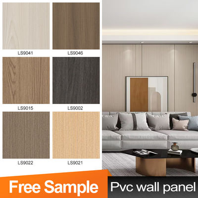 5mm 木粒 PVC 壁板 柔軟な竹 木炭 装飾壁板