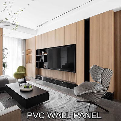 5mm 木粒 PVC 壁板 柔軟な竹 木炭 装飾壁板